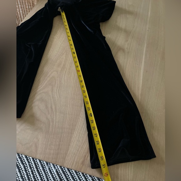 Crystal Doll| Black Velvet Jumpsuit in Flare, Wide Leg, Sleeveless, High Neck••• - Picture 10 of 12